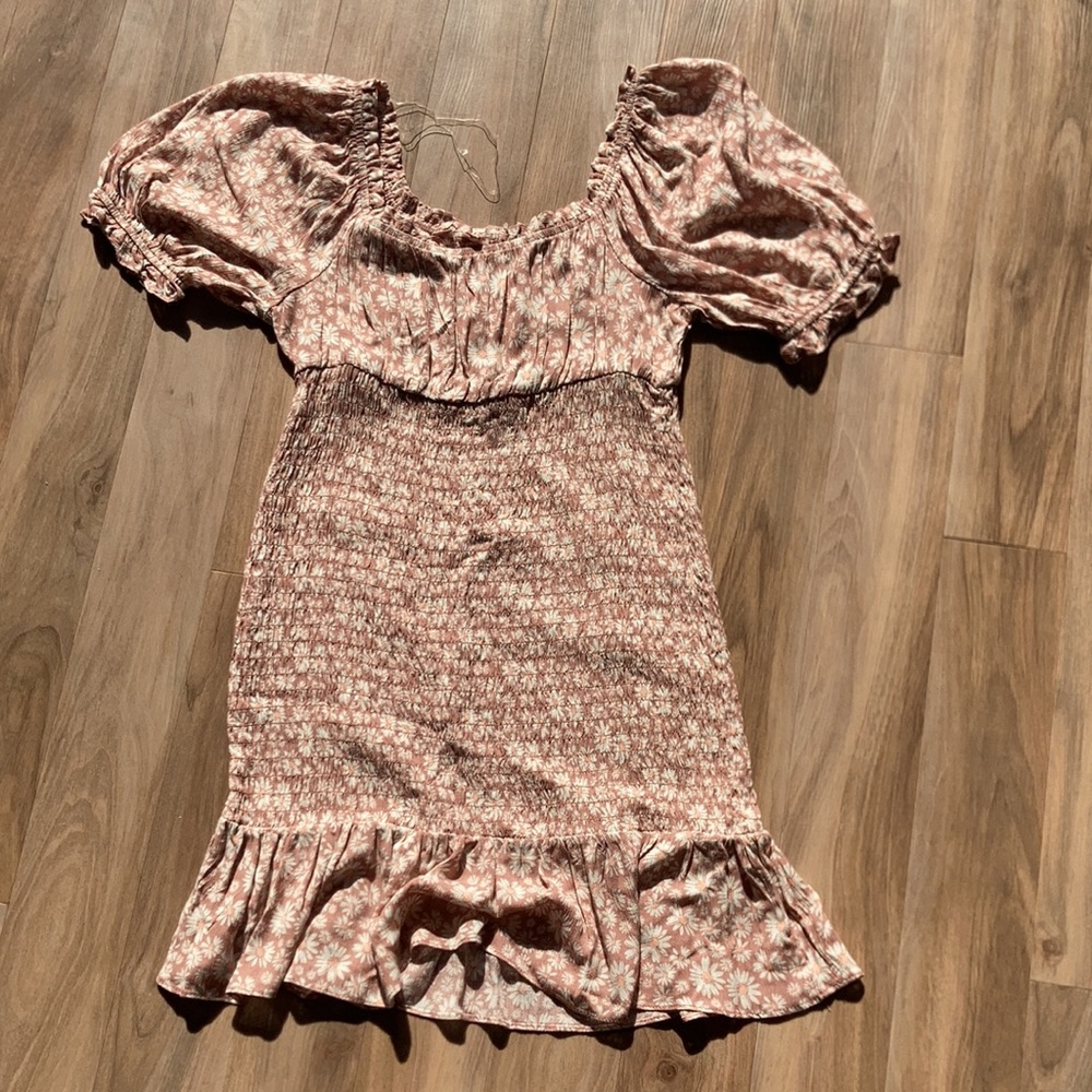3/$33 Lily rose dress floral print Smocked puff sleeve cottagecore boho M jr - Picture 8 of 16